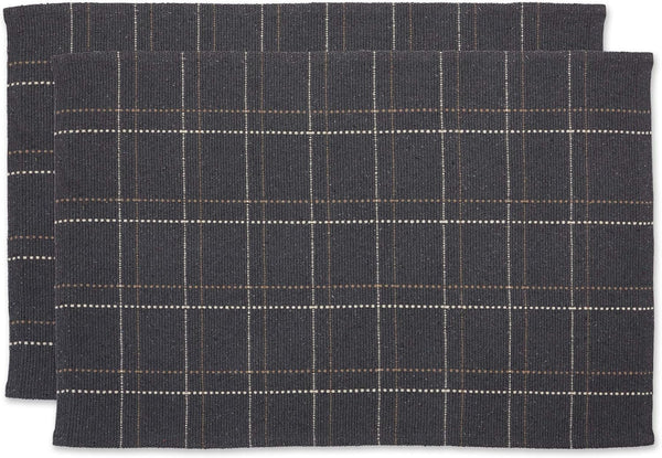 DII Woven Rugs Collection - Reversible 2x3' Area Rug Set, Mineral Plaid, 2 Piece, Recycled Yarn