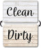 Rustic & White Wood Clean Dirty Magnet for Dishwasher, Reversible Sign Indicator, Magnetic Dish Washer Decor, Rustic