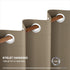Deconovo Blackout Curtains, Room Darkening Thermal Insulated Drapes, 2 Panels 38W x 54L Inch Taupe