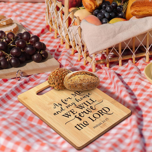 Christian Gifts For Women, As For Me And My House We Will Serve Bamboo Cutting Board Decor