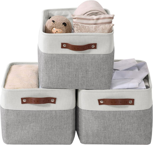 DECOMOMO Storage Baskets for Shelves - Fabric Storage Bins, Linen Closet Organizers
