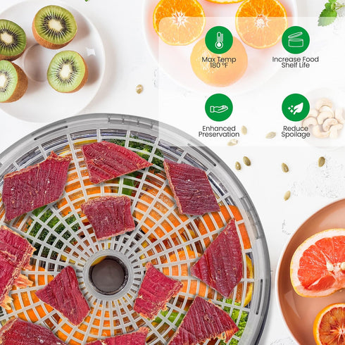 Nutrichef Food Dehydrator Machine, Dehydrates Beef Jerky, Meat, Food, Fruit, Vegetables & Dog Treats, 5 Trays