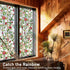 Windimiley 3D Rose Stained Glass Window Privacy Film, Non Adhesive Flower Window Tint for Bathroom (16.9 x 39.4 in)