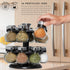 16 Countertop Kamenstein Ellington Jar Revolving Spice Rack with Prefilled Spices - Rotating Chrome and Plastic