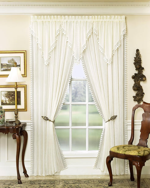 Today's Curtain Versailles Macrame Crushed Window Voile Panel - 84-Inch, Ecru