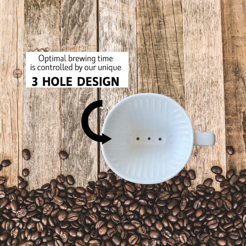 Coffee Pour Over Single Cup Ceramic Brewer Coffee Maker (Pug)