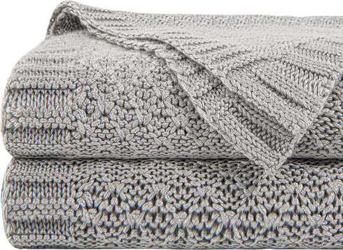 NTBAY Cable Knit Cooling Bed Blanket, Soft and Breathable Oversized Twin Bed