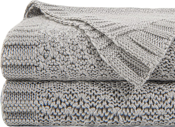 NTBAY Cable Knit Cooling Bed Blanket, Soft and Breathable Oversized Twin Bed