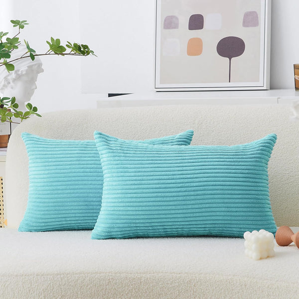Home Brilliant 12x20 Teal Rectangle Pillow Covers, Decorative Lumbar Pillow Cover for Couch