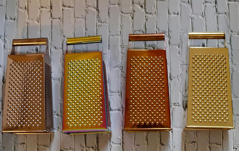 Large Stainless Steel 4 Sides Grater Slicer with Handle, Multifunctional Cutter for Ginger, Garlic, Cucumbers, Carrots,