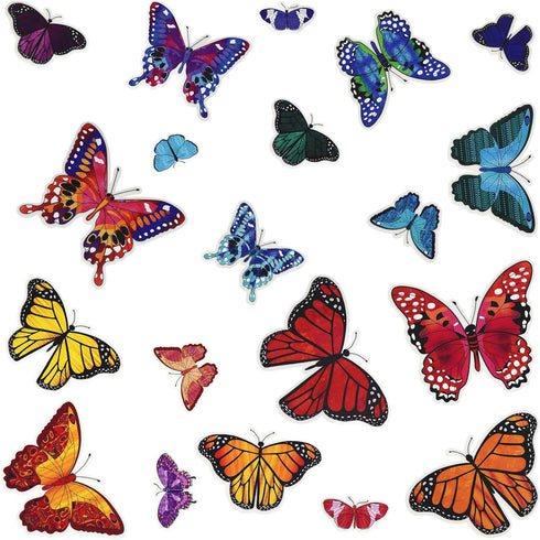 Iconikal 100-Count Static Cling Window Decorations, Butterfly