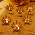 FORUP 6 Pack Metal Turkey Tea Light Candle Holders - Thanksgiving Home Table Decoration