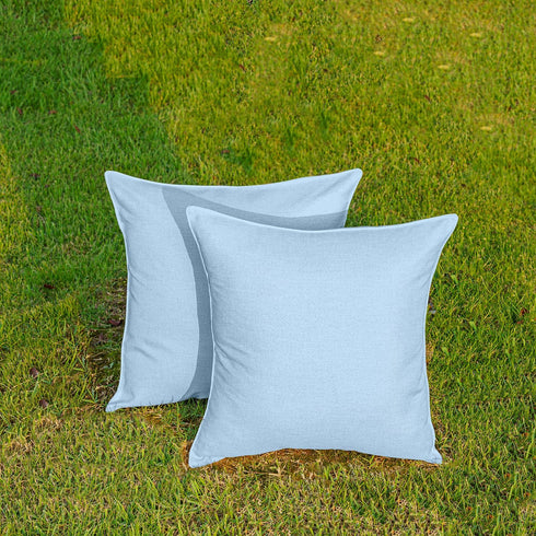 NiNi Set of 2 Outdoor Waterproof Throw Pillow Covers - Decorative Farmhouse Cushion Cases for Patio 18x18 Inch, Light