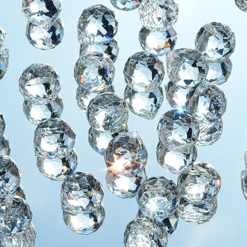 48pcs 20mm HDCRYSTALGIFTS Clear Crystal Ball Prism Chandeliers Prism Sun Shine Catcher Rainbow Pendants Maker, Hanging