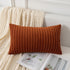 UGASA Fall Velvet 12x20 Inch Lumbar Soft Throw Pillow Covers, Decorative Corduroy Striped Cushion Cases, Pack of 2