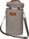 Tirrinia 2 Bottle Wine Gift Tote Carrier, Insulated Padded Wine Cooler Bag for Travel, Grey
