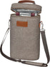 Tirrinia 2 Bottle Wine Gift Tote Carrier, Insulated Padded Wine Cooler Bag for Travel, Grey
