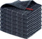 Homaxy 100% Cotton Terry Kitchen Dish Cloths, Ultra Soft and Absorbent, 6 Pack, 12 x 12 Inches, Dark Grey