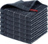 Homaxy 100% Cotton Terry Kitchen Dish Cloths, Ultra Soft and Absorbent, 6 Pack, 12 x 12 Inches, Dark Grey