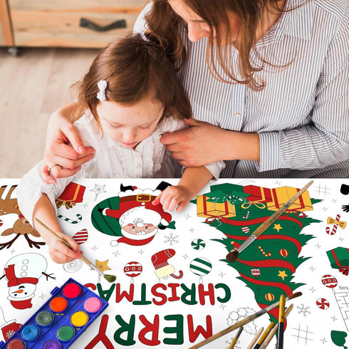 1 Pack Kids,30 72 Inch Childom Christmas Coloring Tablecloth for Kids,Christmas Crafts for x Disposable Paper Table