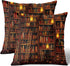 18x18 Inch Linen Throw Pillow Covers Set (Pack of 2) - Retro