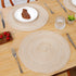 SHACOS 15 Inch Round Braided Placemats, Set of 6, Non-Slip Heat Resistant, Beige