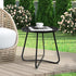 18-Inch Jerry & Maggie Metal Patio Table - Indoor/Outdoor Round Side Table with Adjustable Feet for Living Room
