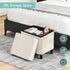 15"x12.6"x15.4" CAROLMADE Folding Storage Ottoman Cube Sherpa Footstool with Wood Legs Ottoman Footrest for Living Room