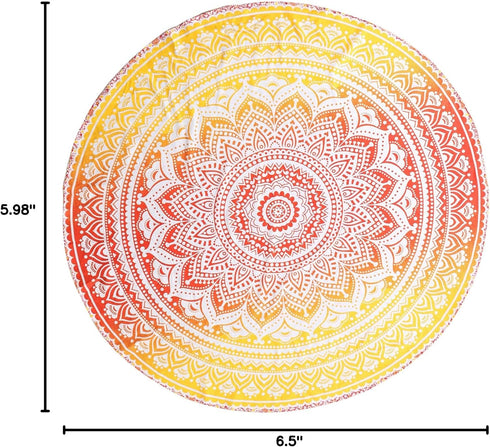 Popular Handicrafts Round Tapestry with Tassel - Hippie Mandala Bohemian Wall Hanging, 70 Inches, Green