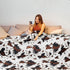 300 9090 inch Bnuitland Cow Printed Fleece Flannel Throw Blanket, GSM Double Sided Fuzzy Fluffy Blanket for Bed Sofa