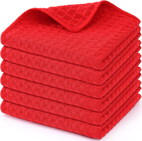 Homaxy Microfiber Waffle Weave Kitchen Dish Cloths, 12 x 12 Inch Ultra