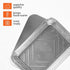 PLASTICPRO Disposable 4 LB Aluminum Takeout Tin Foil Baking Pans, 12'' X 8'' X 2'' Inch with Cardboard Lids