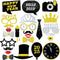 New Years Photo Booth Props, Pack of 20, Real Glitter, New Years Eve Party Supplies 2019
