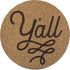 Y'all Texas Coaster Set, 4 Cork Coasters, 3.5 Inch, Texas Gift