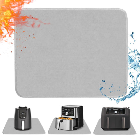 Heat Resistant Mat for Air Fryer, 15 x 18in Silicone Countertop Protector for Appliances, Grey