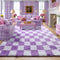 KICMOR Purple Rugs for Living Room Bedroom, Fluffy Soft Checkered 5x8 Area