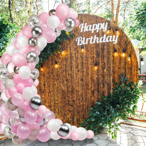 Aoriher Balloon Garland Arch Kit, 122 Pieces Colorful Pink Silver White Confetti Latex for Christmas Birthday Wedding