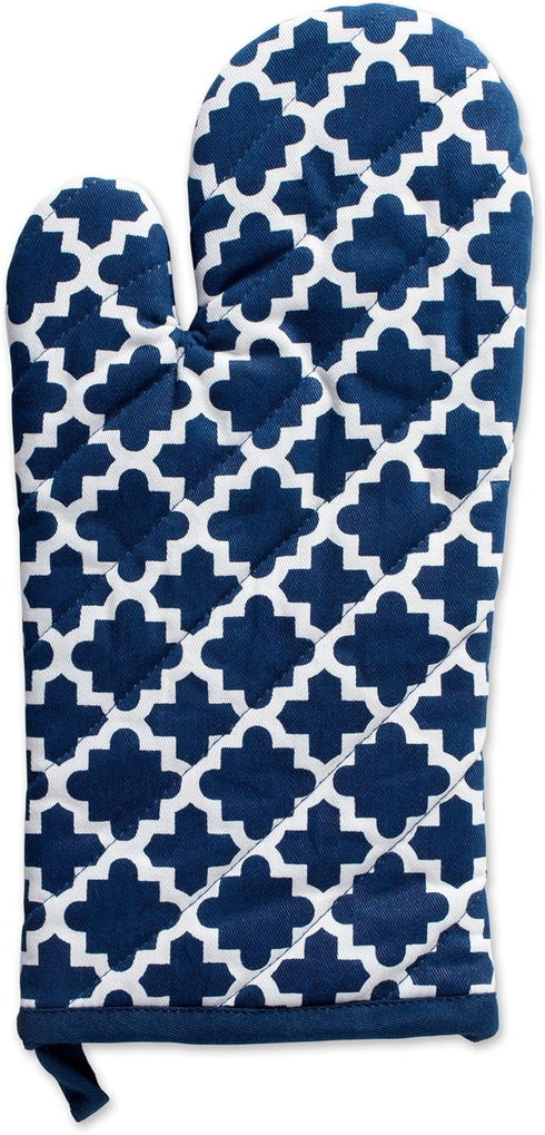 DII Lattice Basics Collection Kitchen Essentials, Oven Mitt & Potholder Set, Nautical Blue, 2 Piece