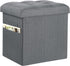 Ottoman with Storage, 61L Slim Tall Linen Footstool Bench with Thicker Foam