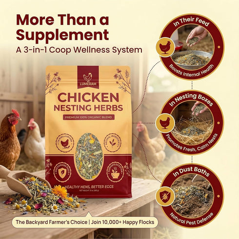 LUMERAM 21oz 100% Premium Chicken Nesting Herbs Organic Nesting Chicken Herbs for Laying Hens Coop Bedding Freshener