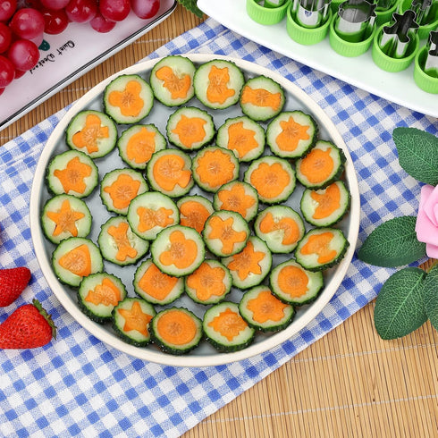 NEW LIVE 35 Pack Cookie Cutters, Vegetable Fruit Cutter Shapes Stamps Mold Mini Cookie Cutters