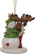 Moose with Snowman and Lights Christmas/Everyday Ornament for Holiday Decor