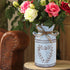 Rustic Shabby Chic Galvanized Milk Can Vase with Handle, Vintage Farmhouse Flower Vase for Centerpieces, 7.7"