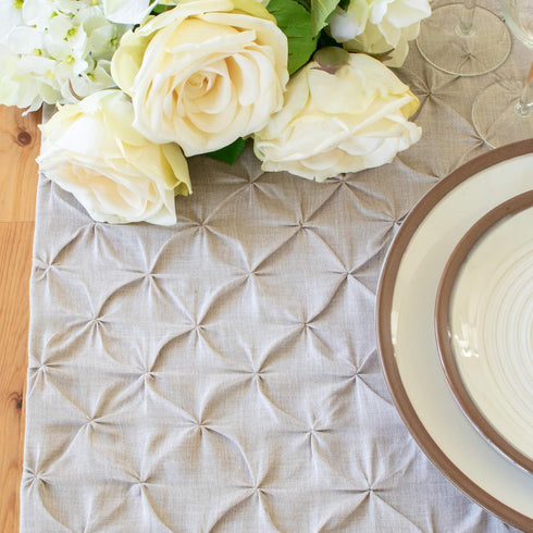 The White Petals Natural Oatmeal Dresser Scarf Table Runners, 14x36 inch, Pack of 1, Fabric Lined for Home, Kitchen,