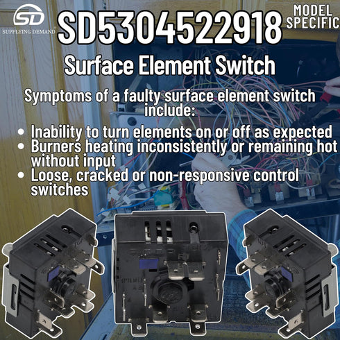 Supplying Demand 5304522918 Range Surface Element Infinite Control Switch, Replaces AP6983743, PS12746358
