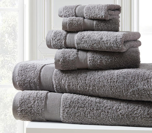 6-Piece 100% Set, Spirit Linen home Cotton Spa Collection - Towels for Bathroom, Spa and Hotels, Oversized Luxury Bath