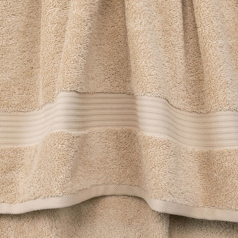 4 Set, Cotton Paradise Piece Turkish Bath Towels for Bathroom, Extra Large Soft Plush Towels Bathroom Beige
