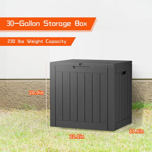 MAIUSCOLI 30 (30 Gallon Waterproof Outdoor Storage Box,Resin Deck Box,Lockable Outside Storage Box Container for Patio