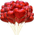 Jonhamwelbor 20Pcs 18 inch Red Foil Mylar Heart Shape Balloons for Valentines, Birthday, Wedding Party Decorations