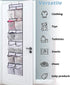 MISSLO Over The Door Shoe Organizer, 12 Large Mesh Pockets, Hanging Narrow Closet Door, White, 2 Pack